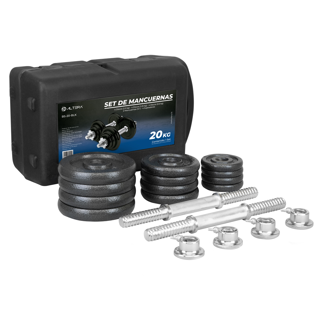 Decathlon Estuche Mancuernas 20 Kg Kit Mancuernas Domyos