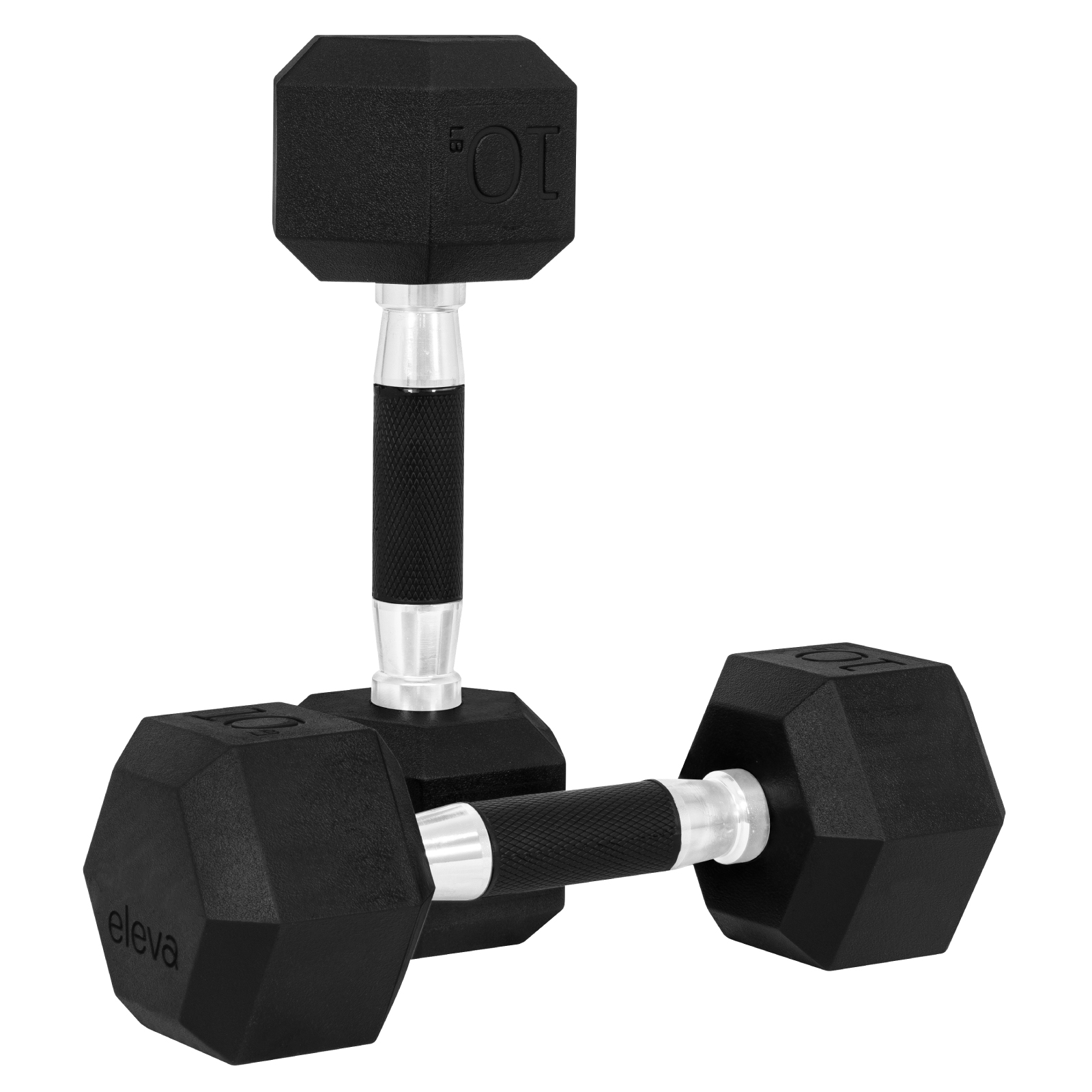 Set 2pzs 10lbs ELEVA Mancuernas Hexagonales de PVC Premium