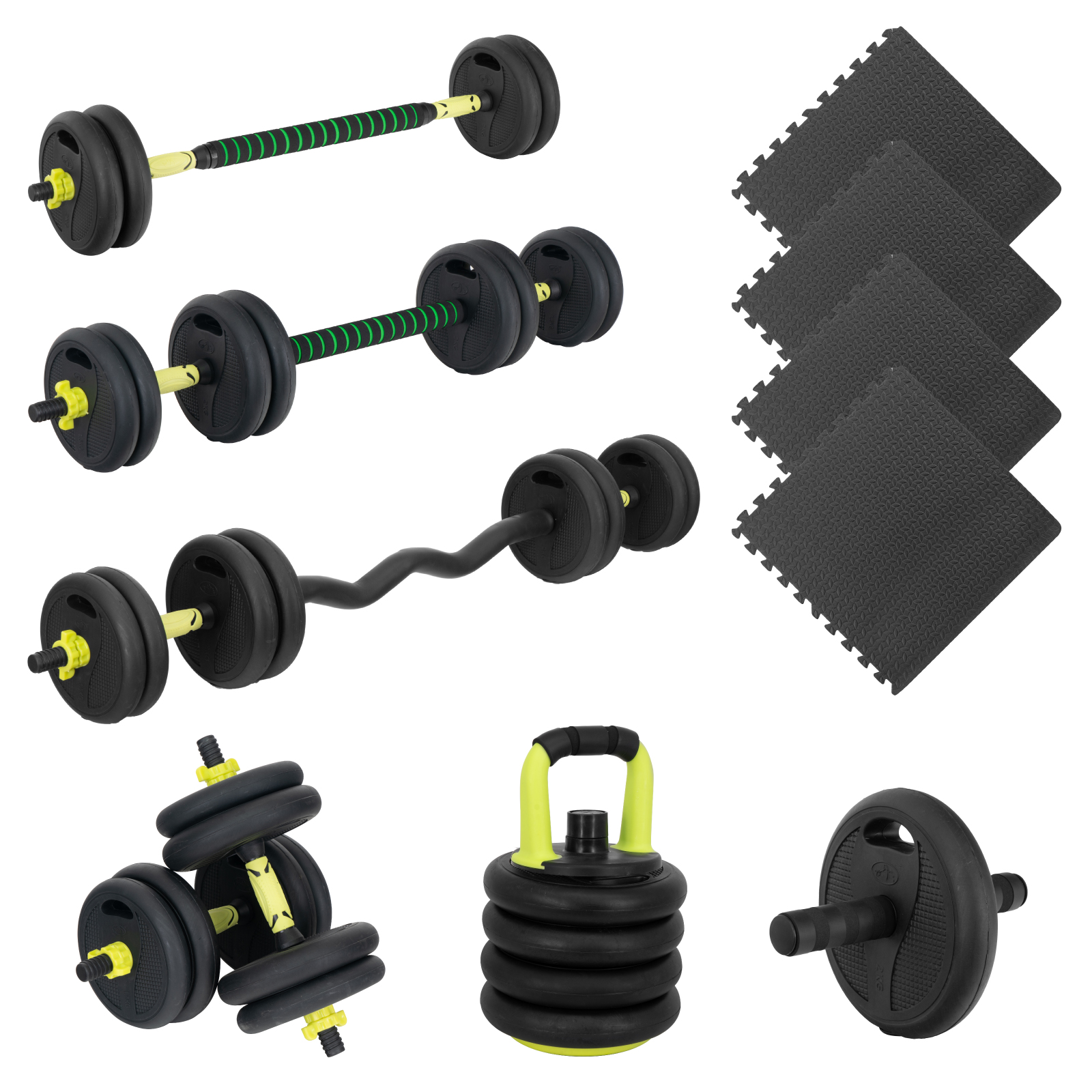 Kit Mancuernas 40 kg Ajustables + Piso GYM Altera JS-40H