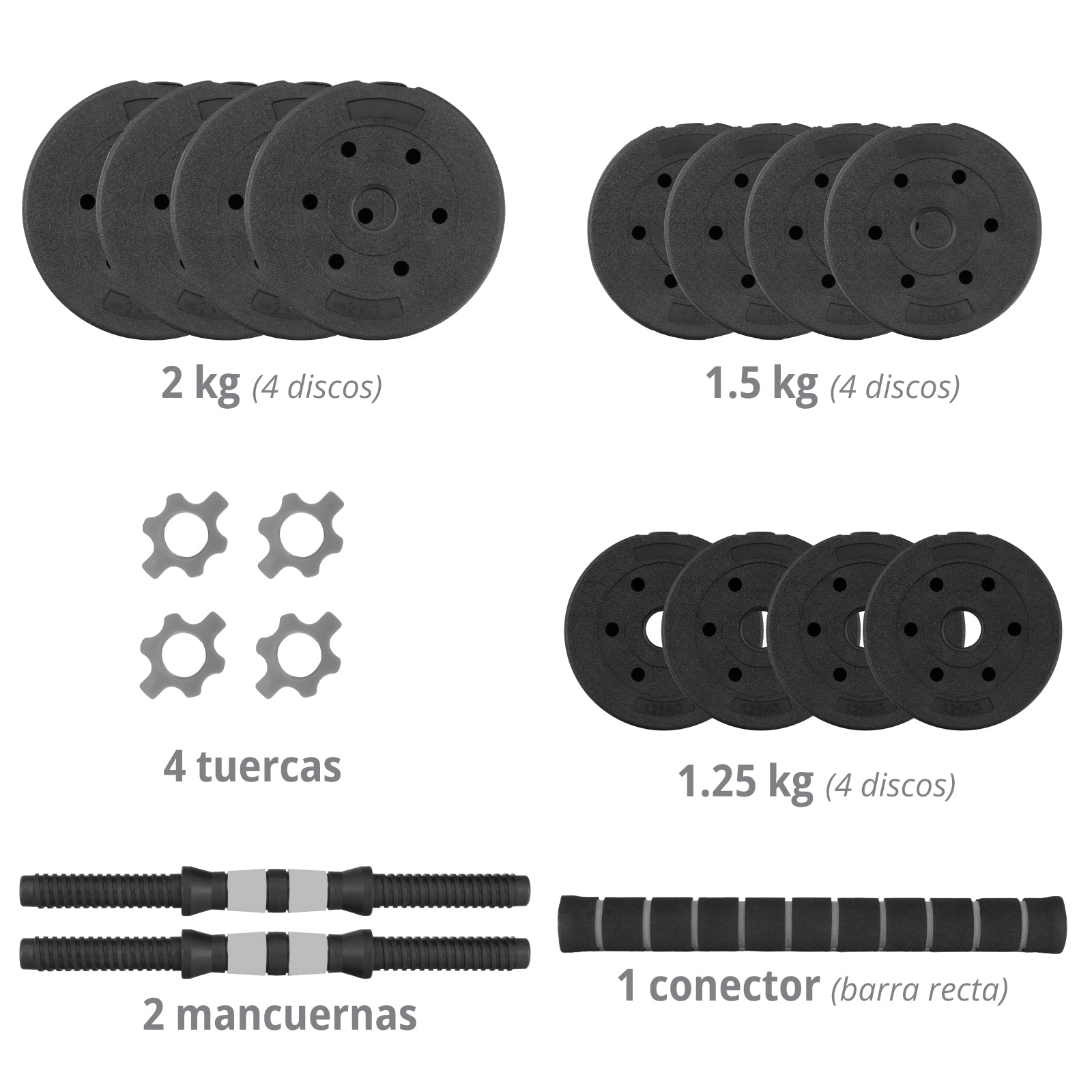 BESPORTBLE 2 barras de mancuernas ajustables, bandas de goma negras, barra  de mancuernas para levantamiento de pesas, barra de mancuernas, accesorios