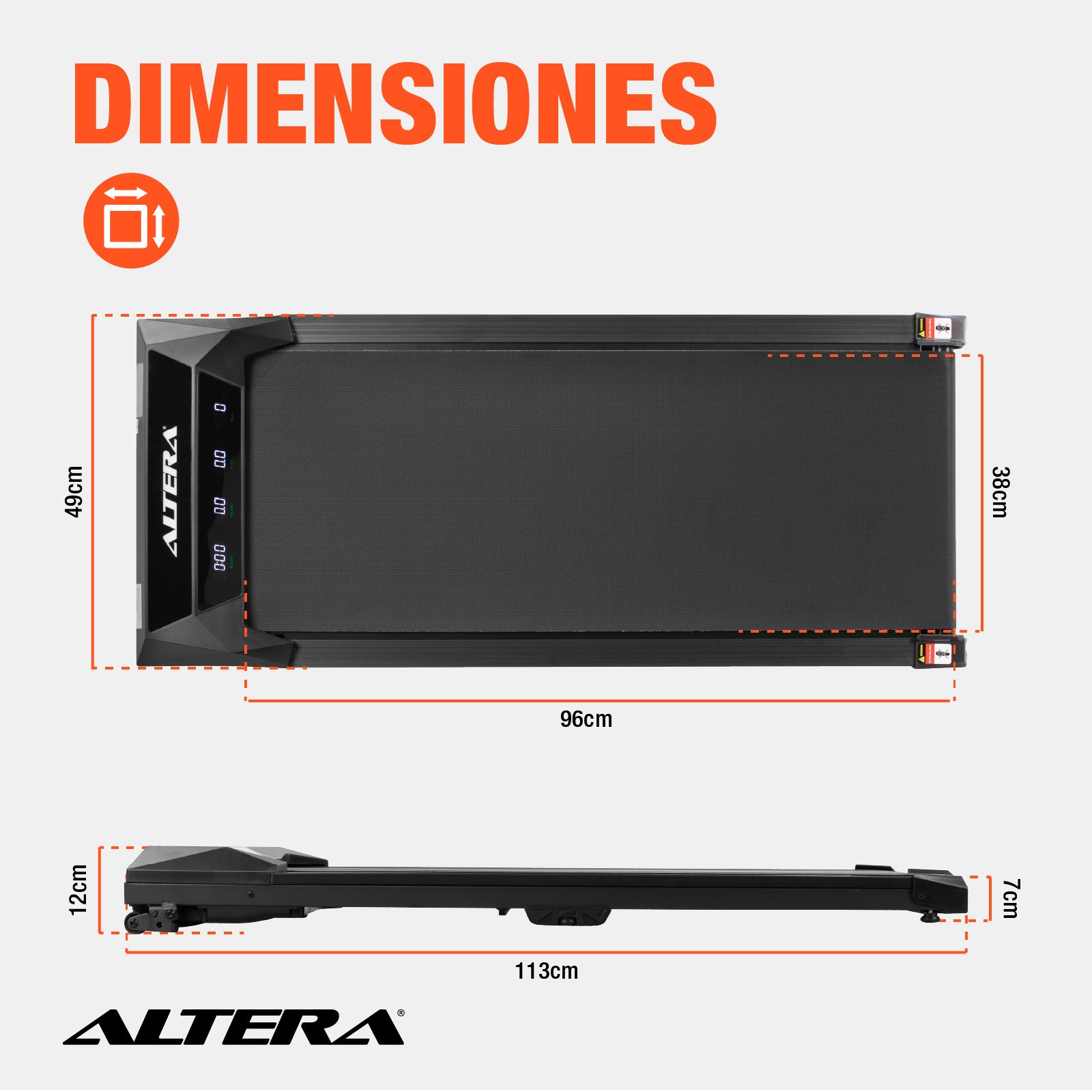 Caminadora Electrica Altera Portatil Walking Pad Inclinación