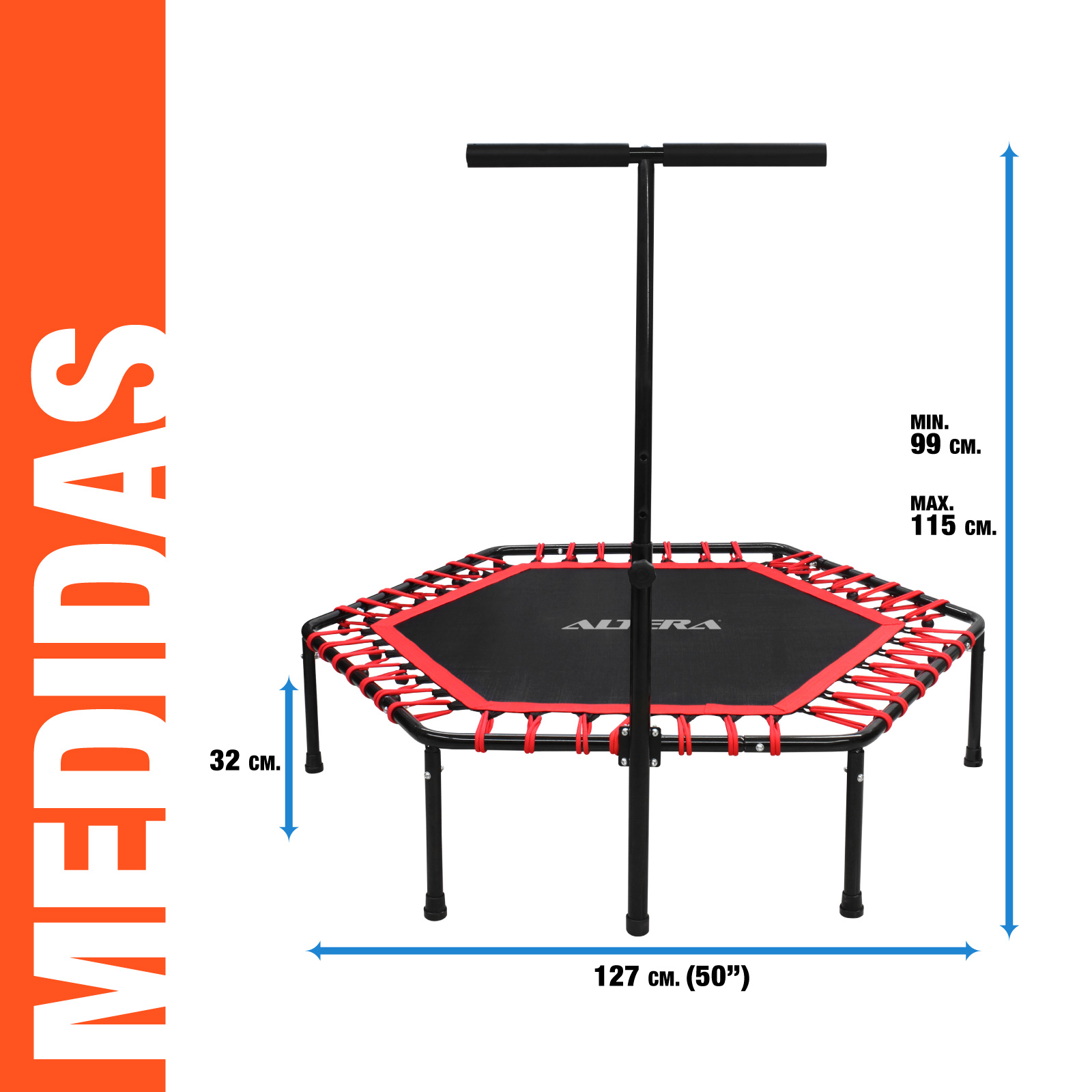 Trampolin Ejercicio Aerobico Fitness Hexagonal Barra Altera