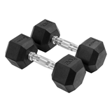 Kit 2 Mancuernas Hexagonales Acero Forro De Neopreno 20 Lbs