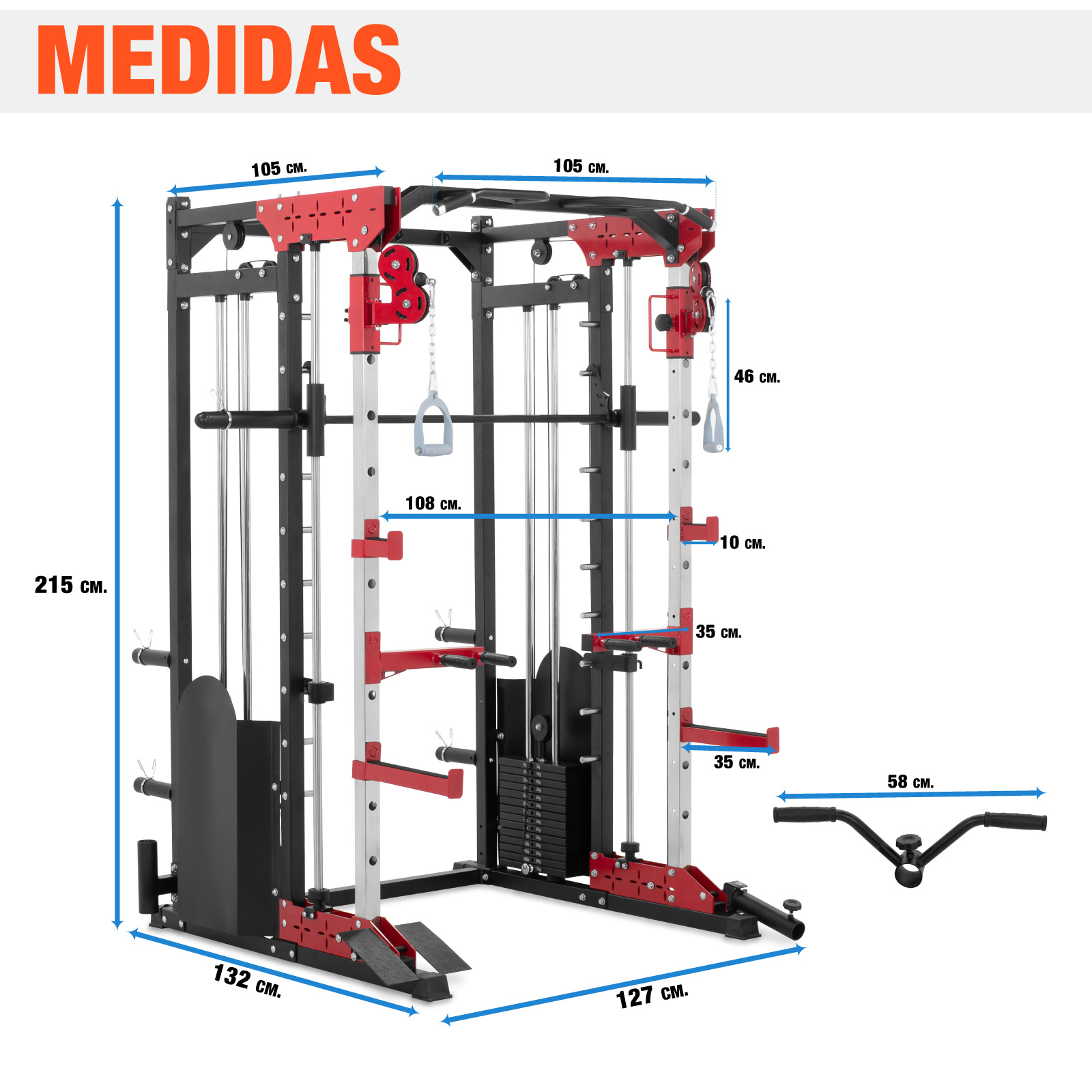 Jaula Smith Power Rack Gimnasio Multifuncional Altera Gym