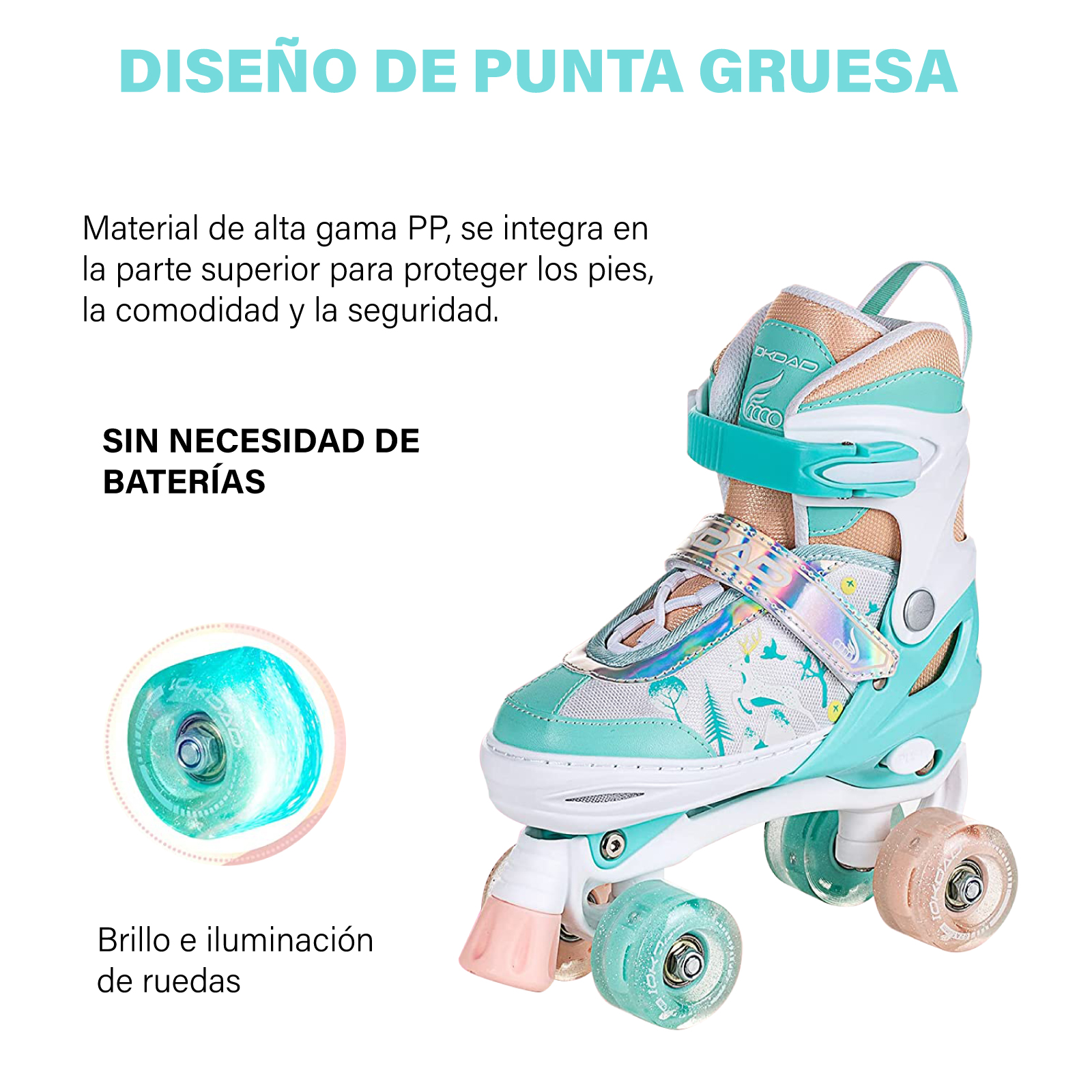 LKL - Patines en línea para niños, tamaño ajustable con 4 ruedas  iluminadas, de 6 a 14 años, patines en línea para principiantes para niños  y niñas