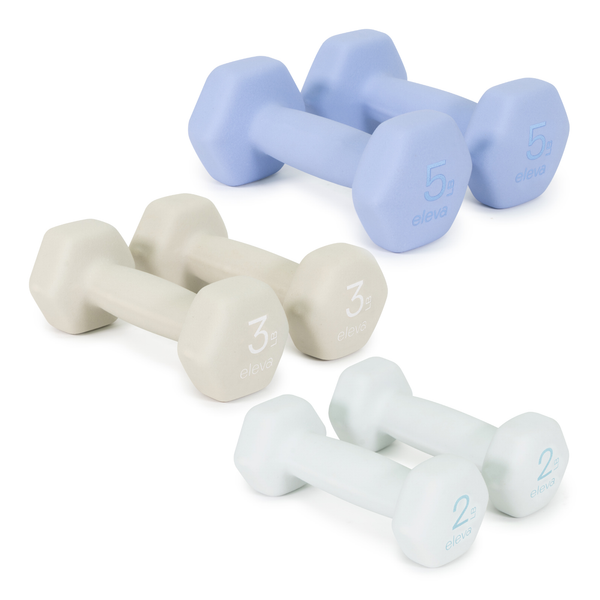 Set De Mancuernas Hexagonales 2-3-5 Lbs Juego De 6 Pzs Eleva