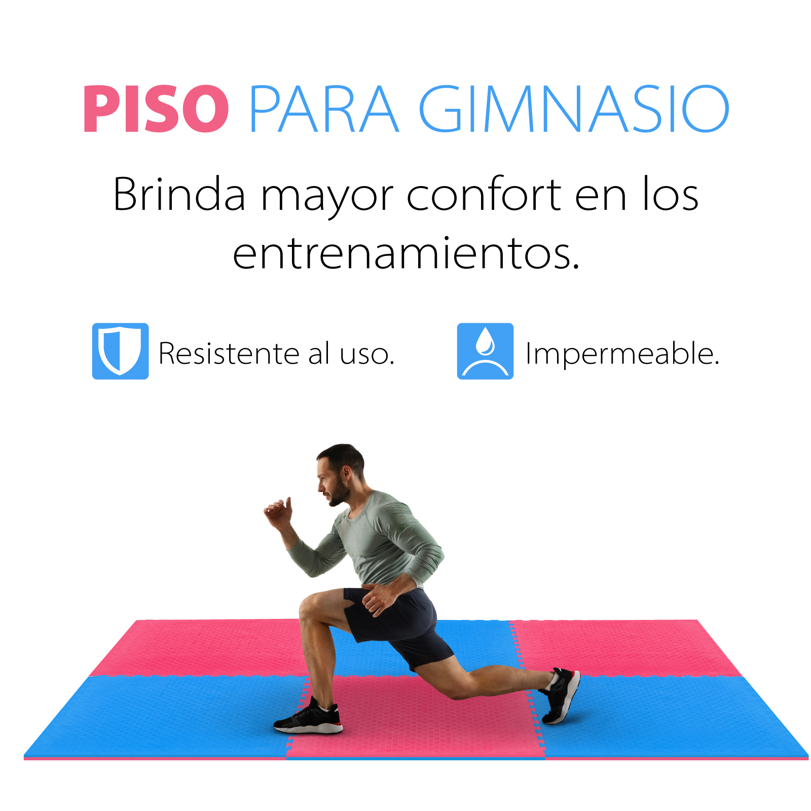 Tatami Piso De Gimnasio Bicolor Alta Densidad 2.5cm 10m2