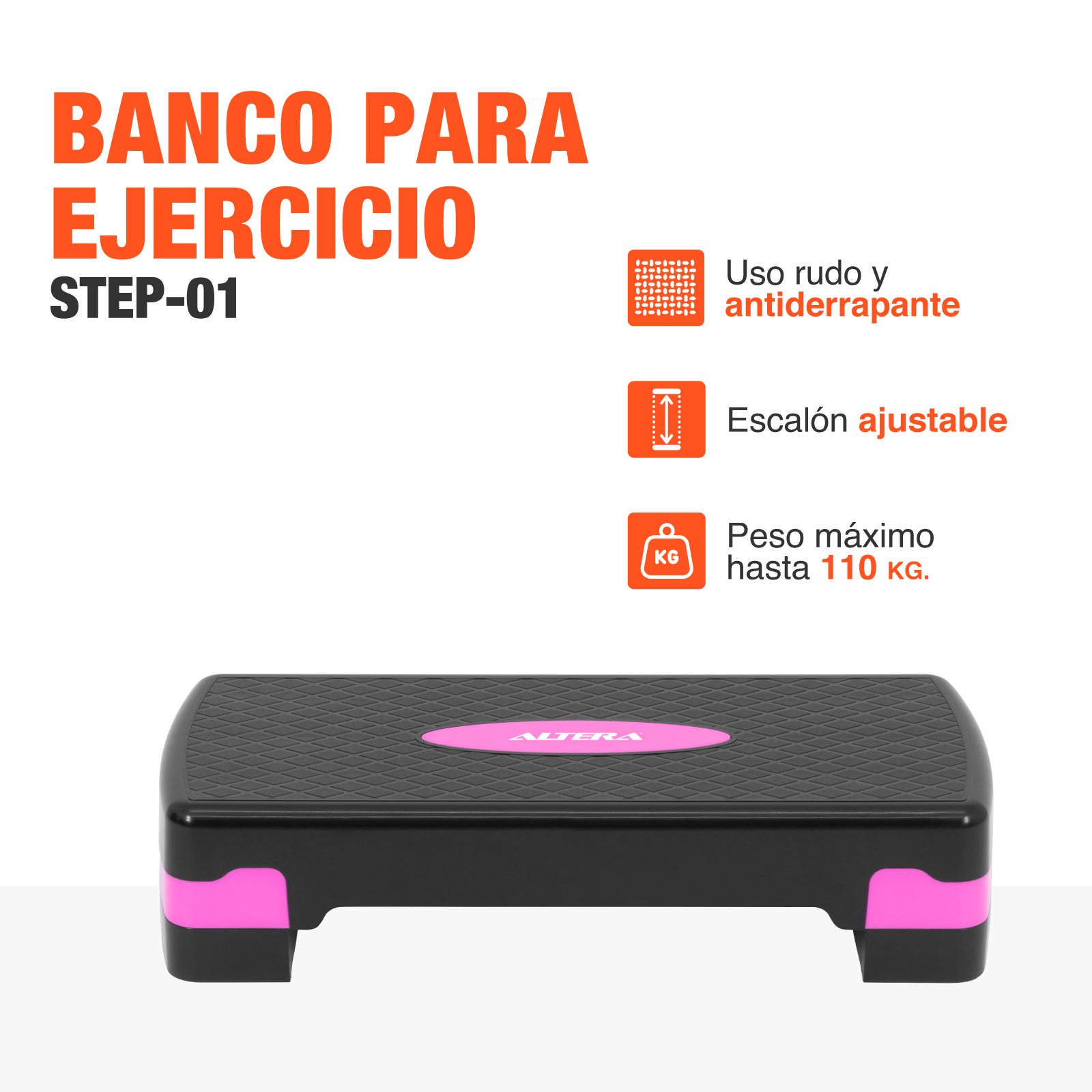 Banco Escalon De Ejercicio Step Rutinas Aerobics Ajustable