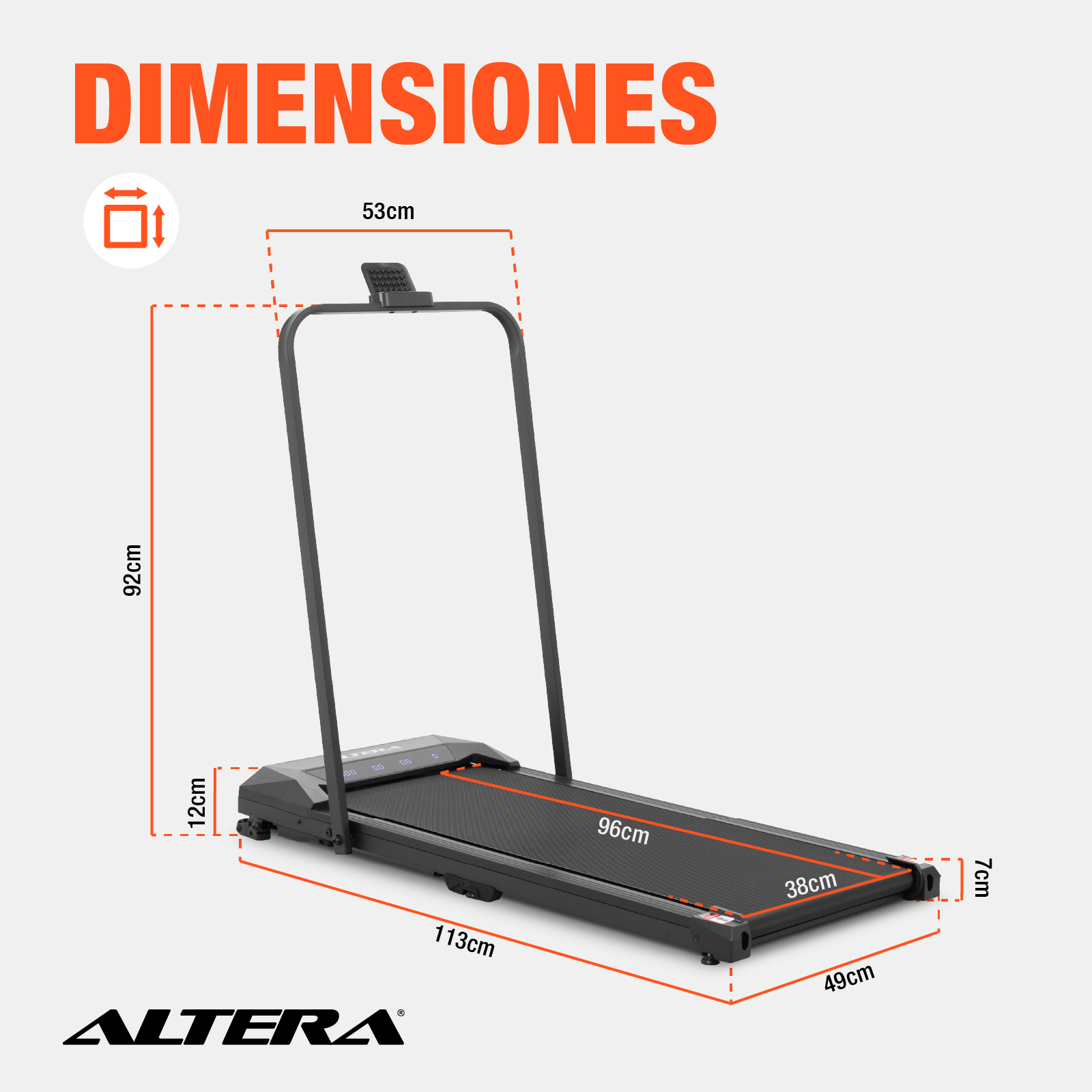Caminadora Electrica Plegable Walking Pad Altera Elevacion