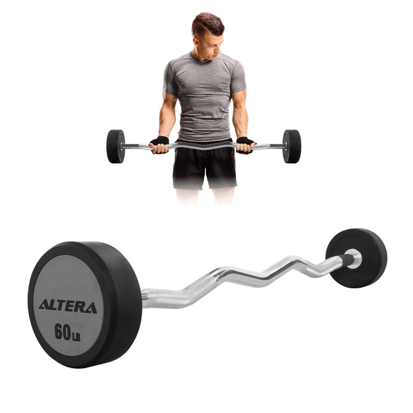 Barra Z Peso Fijo 60 Lb Integrado Acero Gimnasio Crossfit