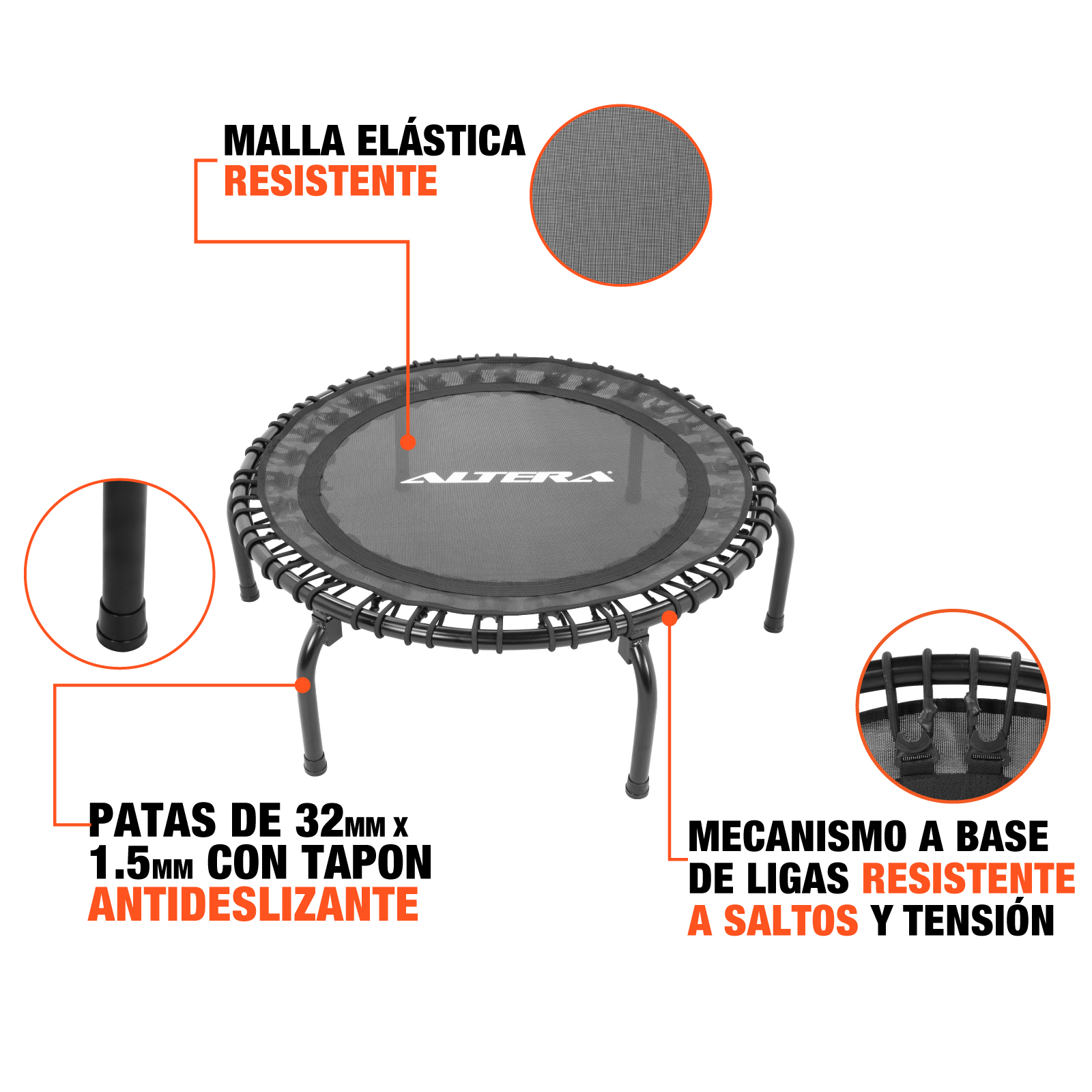 Trampolín Fitness Altera Jumping Profesional Aerobics Mini