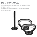 Set Mancuernas Altera Barra Ajustable 20kg Pesa Rusa Discos
