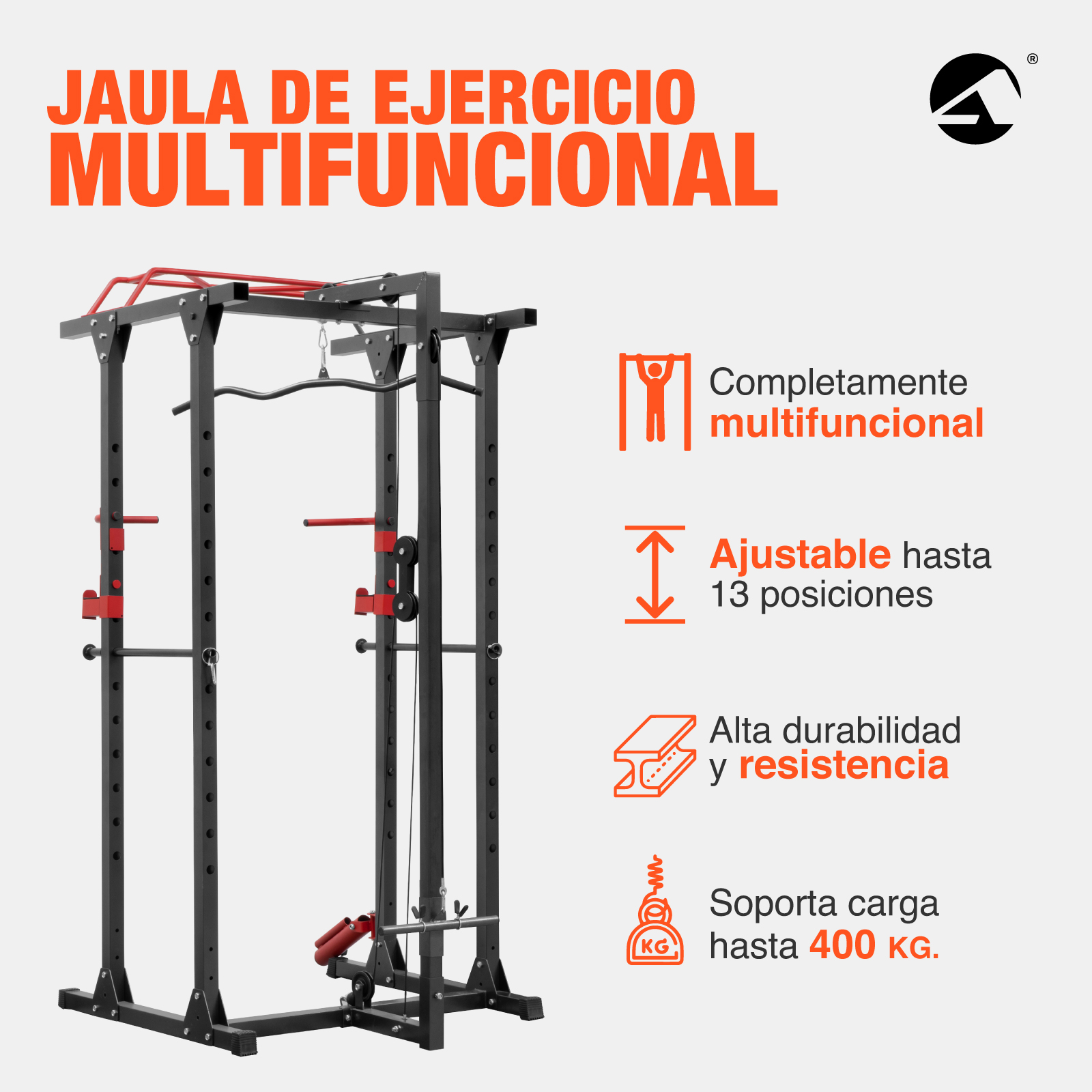 Power Rack Jaula Para Sentadillas Altera Olimpica Dominadas