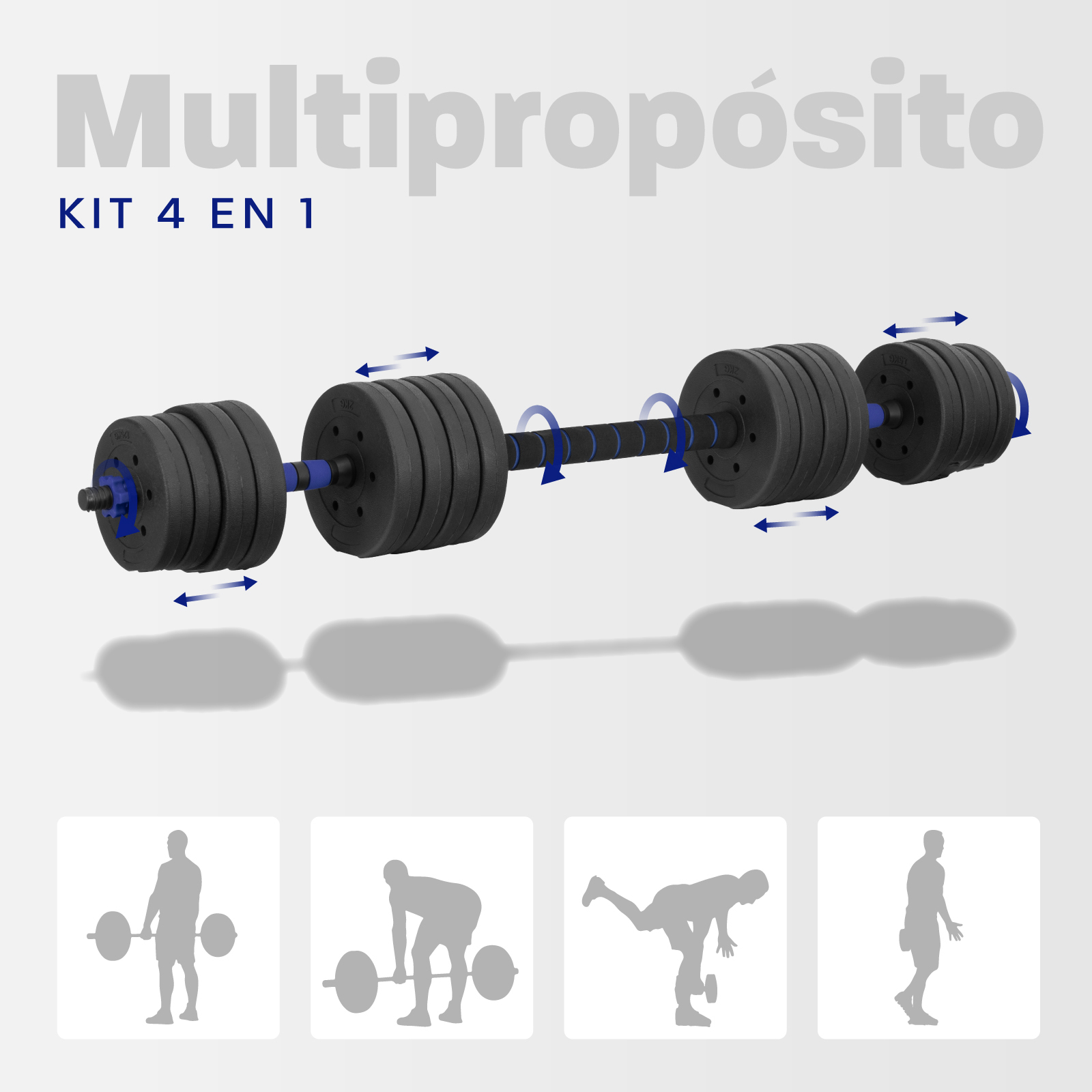 Kit Set De Mancuernas Ajustables Pesas Alta Calidad 30kg Gym