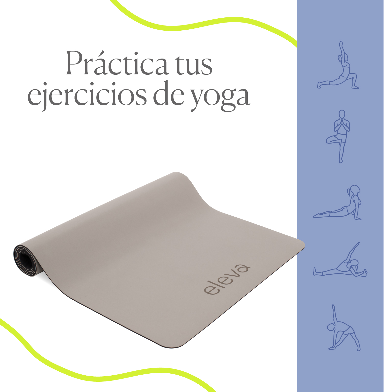 Tapete Para Hacer Ejercicio Eleva Yoga Premium Pilates