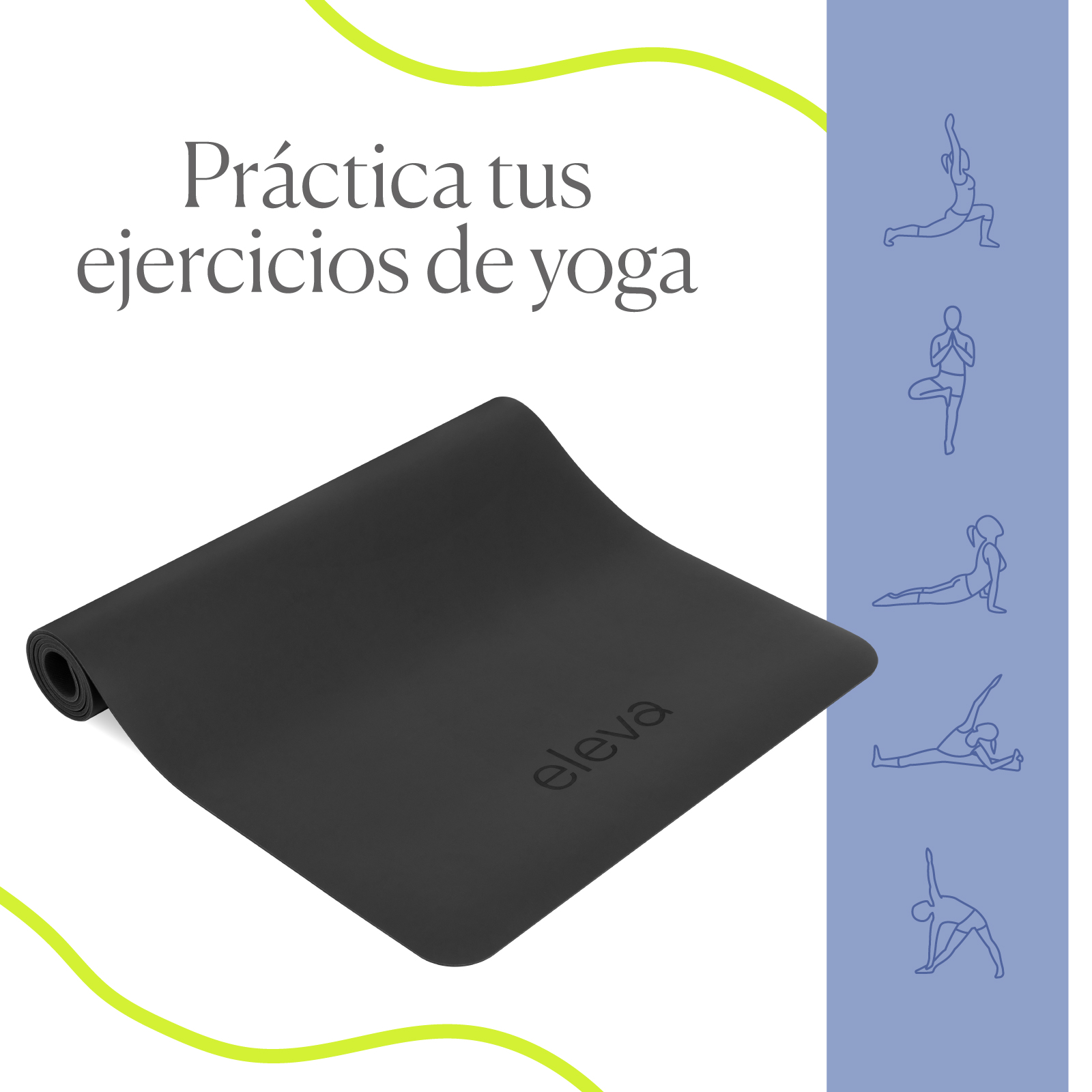 Tapete Para Hacer Ejercicio Eleva Yoga Premium Pilates