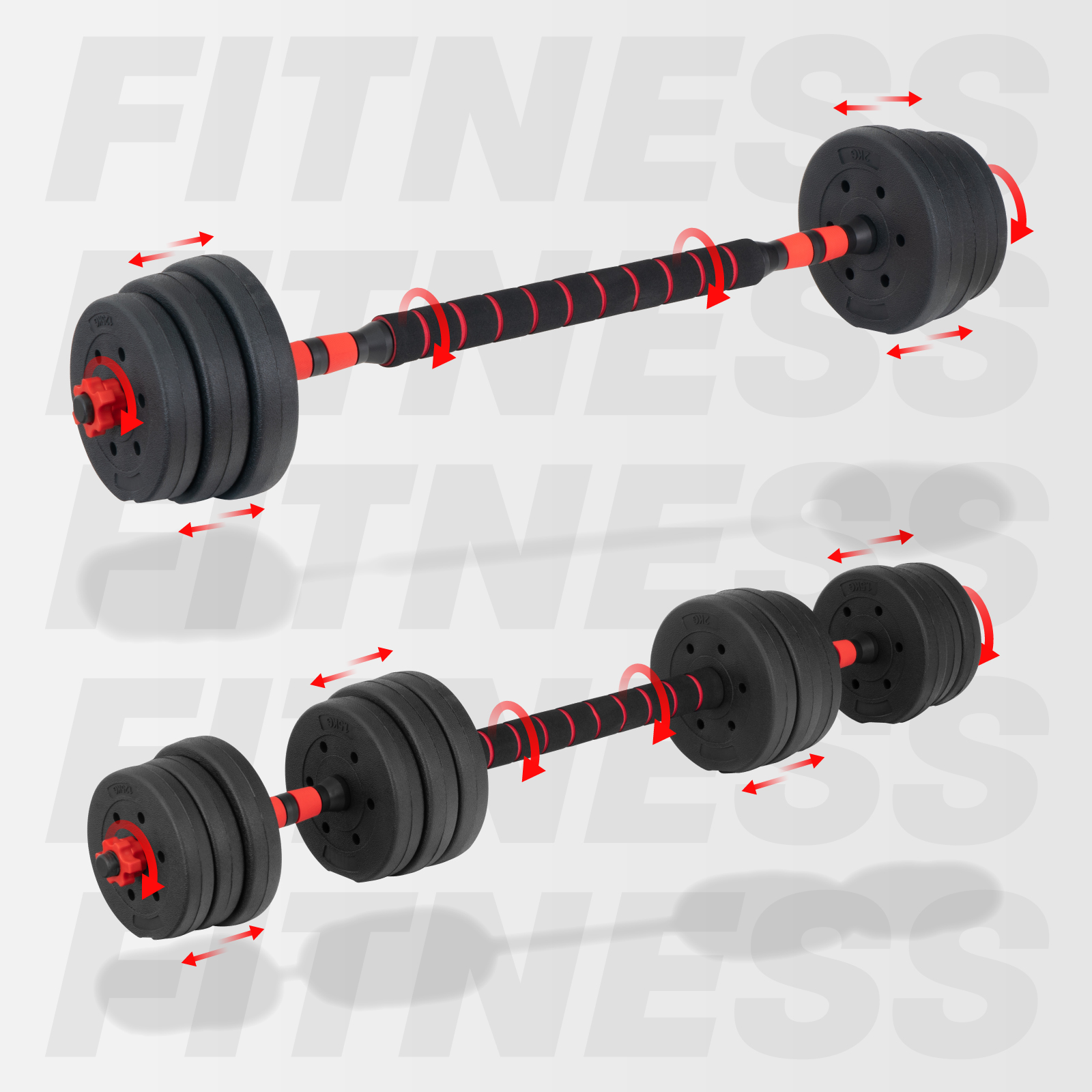 vidaXL - Banco de pesas ajustable con soporte de pesas, juego de mancuernas  y mancuernas, equipo de entrenamiento de cuerpo total con pesas de 264.6