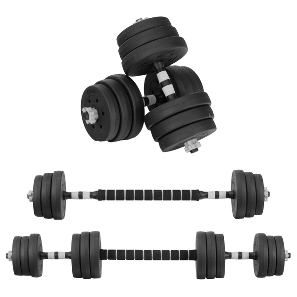 Set Mancuernas Altera Barra Ajustable 20kg Total Pesas Disco