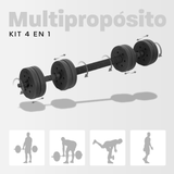 Set De Mancuernas Ajustables Pesas Altera Barra Recta 15 Kg