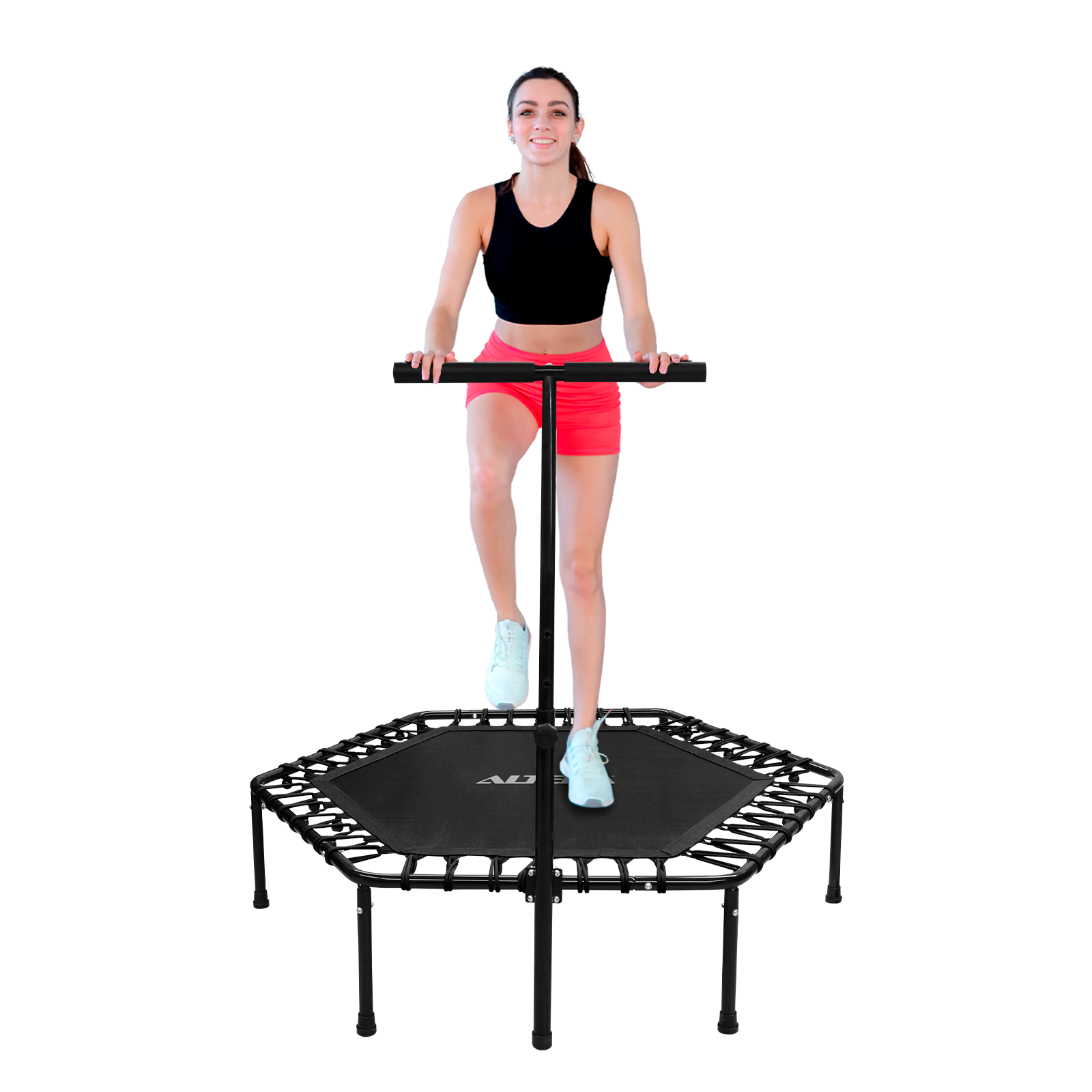 Trampolin Ejercicio Aerobico Fitness Hexagonal Barra Altera Trampolines