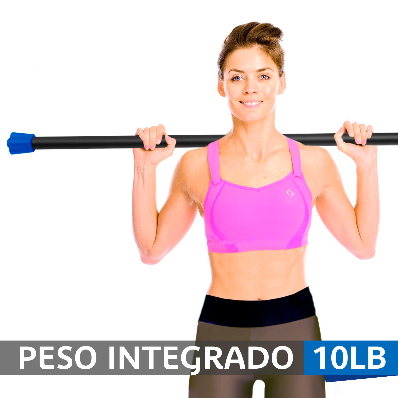 Barra Con Peso Integrado Fuerza Gym Crossfit Funcional 10 Lb