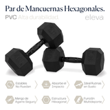 Set 2pzs 40lbs ELEVA - Mancuernas Hexagonales de PVC Premium