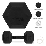 Set 2pzs 20lbs ELEVA - Mancuernas Hexagonales de PVC Premium
