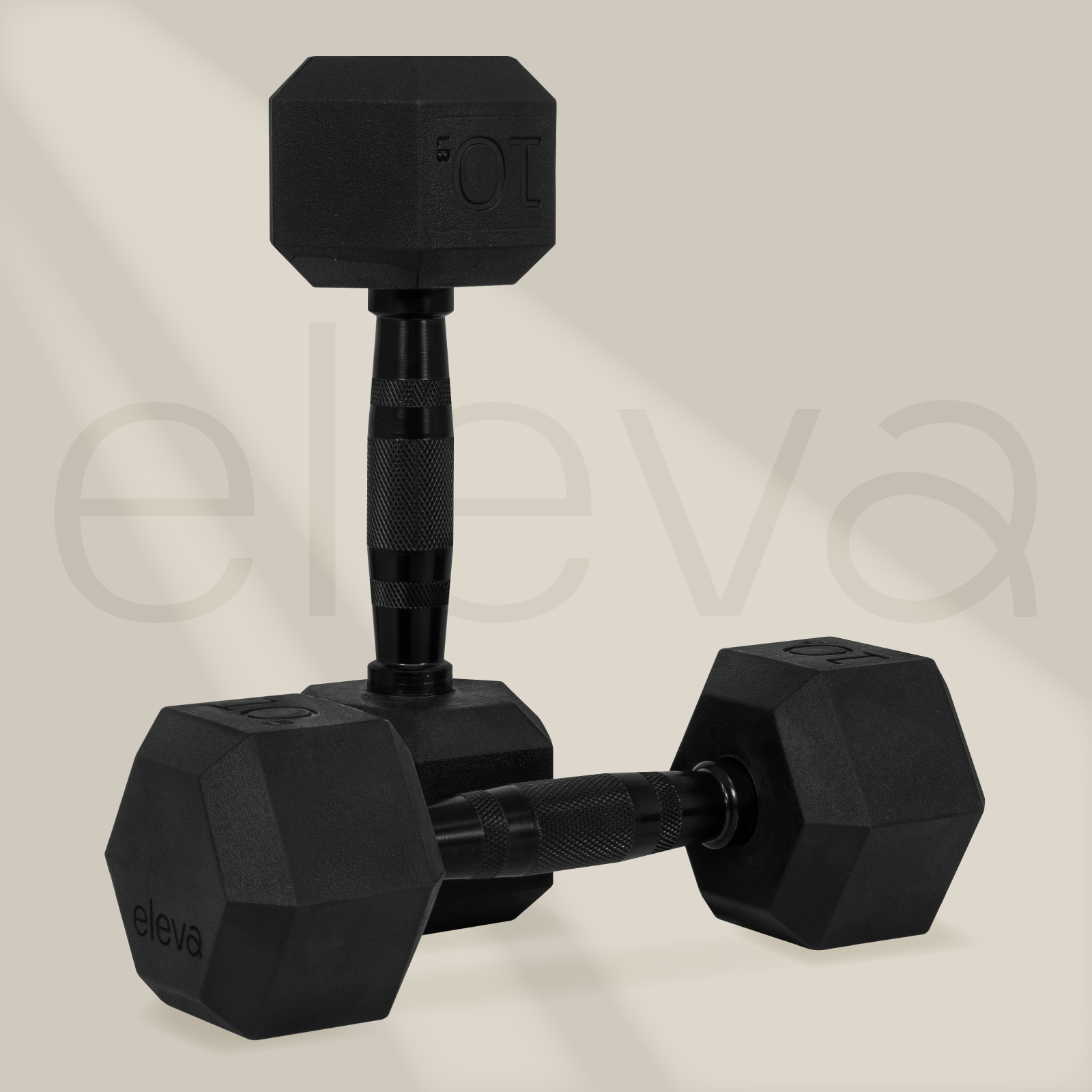 Set 2pzs 10lbs ELEVA Mancuernas Hexagonales de PVC Premium