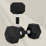 Set 2pzs 35lbs ELEVA - Mancuernas Hexagonales de PVC Premium
