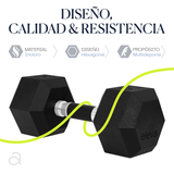 Set 2pzs 30lbs ELEVA - Mancuernas Hexagonales de PVC Premium