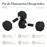 Set 2pzs 10lbs ELEVA - Mancuernas Hexagonales de PVC Premium