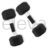 Set 2pzs 10lbs ELEVA - Mancuernas Hexagonales de PVC Premium