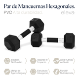 Set 2pzs 8lbs ELEVA - Mancuernas Hexagonales de PVC Premium