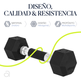 Set 2pzs 5lbs ELEVA - Mancuernas Hexagonales de PVC Premium