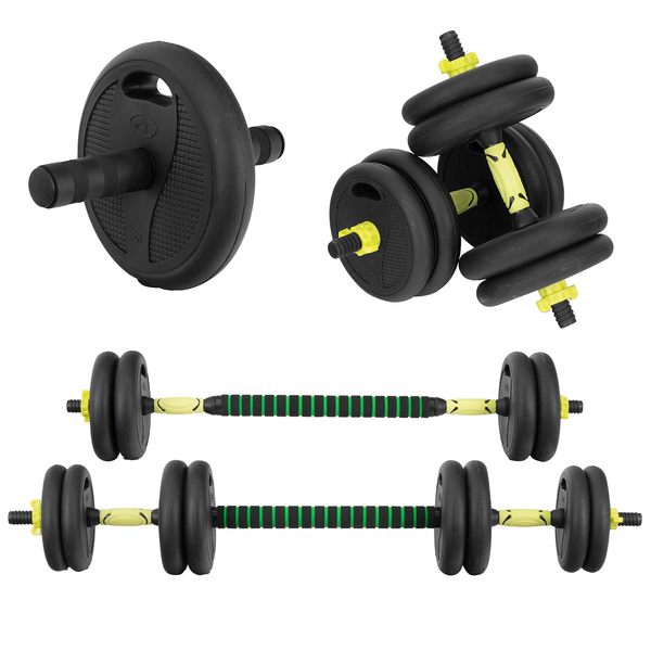 Mancuernas Ajustables Set Altera 15 Kg Discos Barra Recta