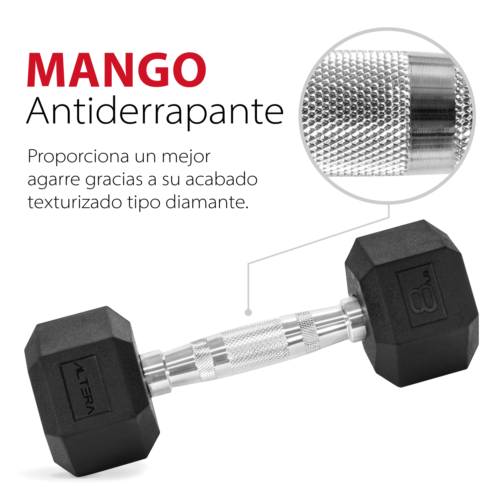 Mancuernas 8 Lbs  Hexagonales Altera Pesas Ejercicio Par Kg