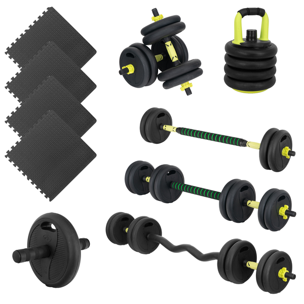 Kit Mancuernas 30 kg Ajustables + Piso GYM Altera JS-30H