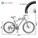 Bicicleta Montaña Suspension Delantera 21 Vel Freno Disco R26 - Altera