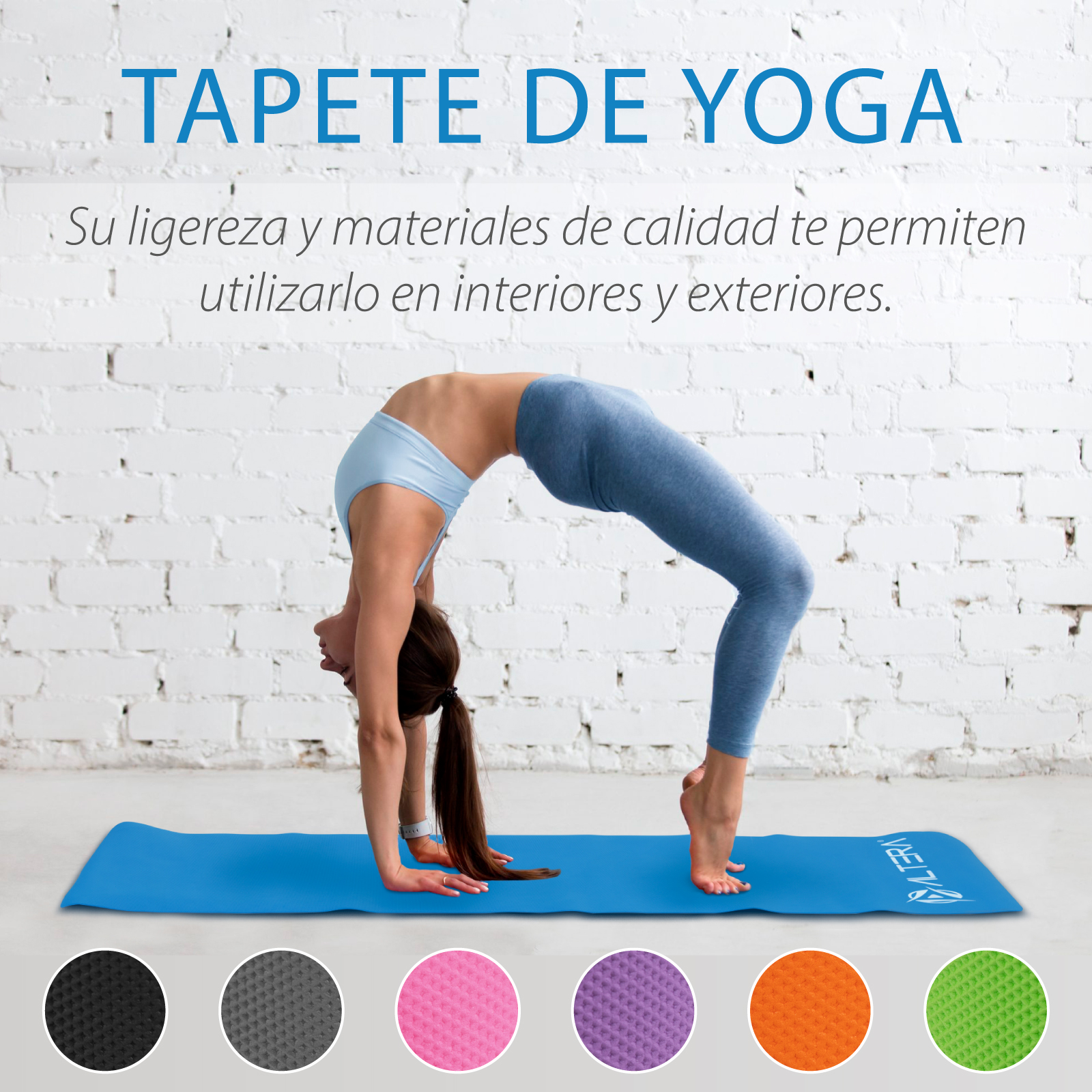 Navaris Tapete de yoga plegable para viajes, tapete de ejercicio de 1/8  pulgadas (0.157 in) de grosor para yoga, pilates, entrenamiento, gimnasio