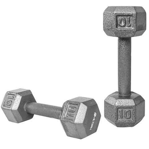 Par De Mancuernas Altera Hxs 10 Lb Mancuernas Hexagonal Sin Forro Plateado 10 Lbs - Altera