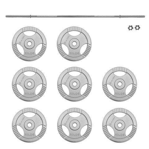 Set De Pesas Gimnasio Fitness Barra Recta, Discos 80 Libras - Altera.fit