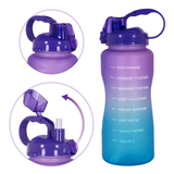 Botella Agua Deportiva Cilindro Envase Motivacional 2.2 Lts