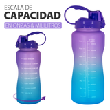 Botella Agua Deportiva Cilindro Envase Motivacional 2.2 Lts