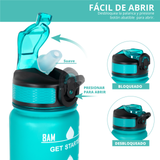 Botella Motivacional Deportiva Agua Libre De Bpa 1 Litro