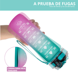 Botella Motivacional Deportiva Agua Libre De Bpa 1 Litro