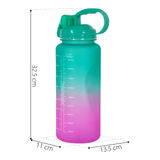Botella Agua Deportiva Cilindro Envase Motivacional 2.2 Lts